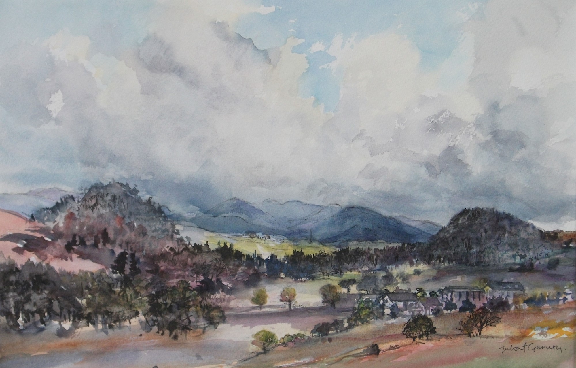 'Dumgoyach, Towards Luss Hills' by artist Julia Gurney